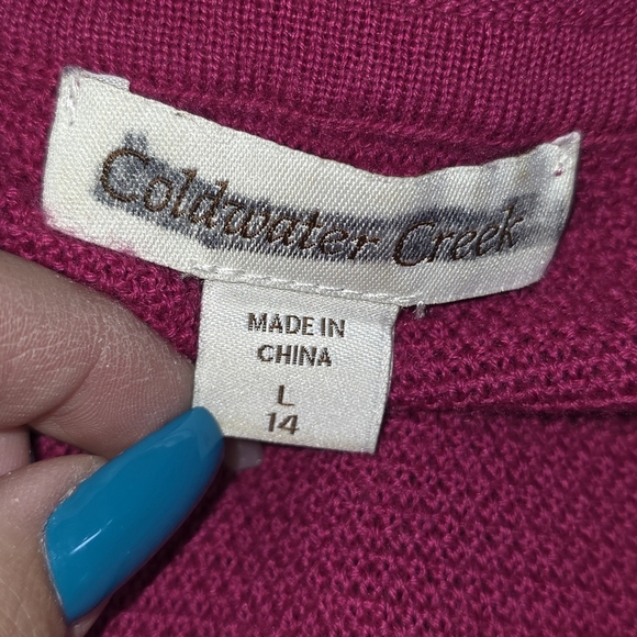 Coldwater Creek Color Block Wool Blend Sweater Size Large - Picture 3 of 4